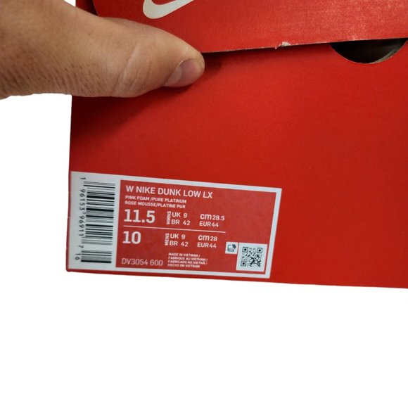 Size Men 10 Wmns 11.5 - Nike Dunk Low LX Pink Foam 2023 - Picture 12 of 12